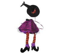 BESTonZON 2 Piezas Cubierta para Botellas de Vino con Diseño de Sombrero de Bruja y Piernas Extendidas para Decoración de Halloween, Tela No Tejida, Fácil de Usar y Limpiar para Fiestas