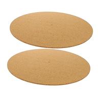 BESTonZON 2 Piezas de Almohadillas para Tocadiscos con Respaldo de Corcho Alfombrilla para Plato de Tocadiscos para Reproductor de Vinilo Alfombrilla Protectora con Absorción de