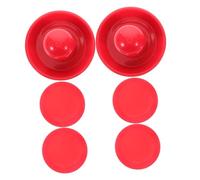 BESTonZON 2 Piezas Empujadores de Hockey de Mesa con Discos Portátil para Entrenamiento y Práctica Casa o Sala