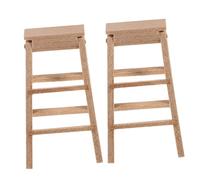 BESTonZON 2 Piezas Escalera de casa de muñecas Muebles de casa de muñecas Mini Escalera Plegable Home Decoracion 1: 12 Muebles Escalera de Adorno de jardín Familiar escaleras Modelo Madera