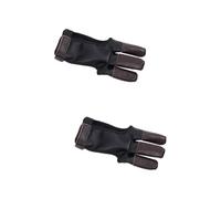 BESTonZON 2 Piezas Guante de de Arquería de Piel de Vaca Protector de Dedos para con Accesorio Deportivo Resistente y Cómodo