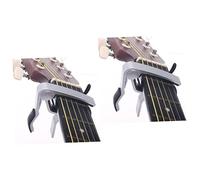 BESTonZON 2 Piezas guitarra clásica cejilla de guitarra de 6 cuerdas afinador de ukelele afinador de guitarra cejilla de bajo capo guitarra Capo de guitarra Acoplamiento de guitarra Silver