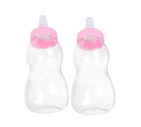 BESTonZON 2 Piezas Hucha Biberón Infantil Transparente Mediano Capacidad Decoración Shower Rosa
