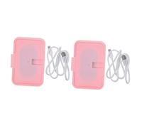 BESTonZON 2 Piezas Limpie El Calentador Calentadores Portátiles Toallitas Viaje Para Bebés Dispensador Toallitas Chica Auto Rosa Temperatura Constante Viajar El Plastico Limpiar Caja