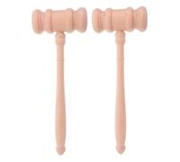 BESTonZON 2 Piezas Mazas de Juez de Madera sin Acabado Martillo de Subasta para Disfraz de Abogado Accesorio para Fiesta y Decoración de Prop de Película