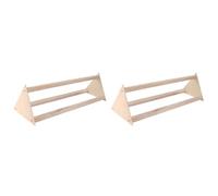 BESTonZON 2 Piezas Perchero para Aves de Madera Natural Soporte Práctico para Gallinas y Periquitos Estabilidad y Ejercicio para Entrenamiento de Aves y Mascotas