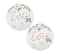 BESTonZON 2 Piezas señal anuncio bebé cartel anuncio recién nacido madera accesorios recién nacidos decoracao natal decoração natal emblemas señal anuncio nacimiento