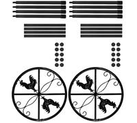 BESTonZON 2 Piezas Soporte Metálico Negro para Comedero y Bebedero de Pollos, de Hierro Resistente Patas Desmontables, Fácil de Montar para Jardín y Gallinero