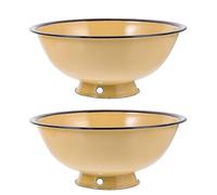 BESTonZON 2 Piezas Tazón De Esmalte Tazón De Postre Tazón De Fuente De La Vendimia Cuencos De Esmalte Lavabo Rústico Esmaltado Utensilios De Esmalte Olla De Sopa De Esmalte Metal Fideos Udon