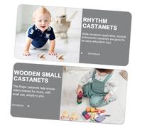 BESTonZON 2 piezas Wooden Finger Castanets Small Percussion Instruments Educational Rhythm Tools Natural Wood For Early Learning And Classroom Use