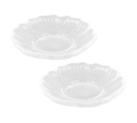 BESTonZON 2 Platos De Café Transparentes Platillos Redondos De Cristal Platos Pequeños Platos De Aperitivos Para Tazas De Té Tazas De Café Postre (3 54X3 54X0 59 Pulgadas)