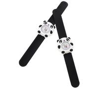 BESTonZON 2 Relojes de Pulsera Diseño de Panda, Silicona Flexible y Duradera, Color Multicolor, Tamaño Ajustable, Ideales para Aprender a Leer la Hora y Uso Diario