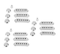BESTonZON 21piezas Cubiertas De Pastillas De Guitarra Cromo Incluye Cubiertas Para Pastillas De Bobina Simple Punta De Selector y Perillas De Tonos y Volumen