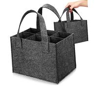 BESTonZON 2piezas Bolsa De Fieltro para Botellas De Vino Divisores Portátil y Resistente Al Agua para Fiestas y Viajes Capacidad para Botellas
