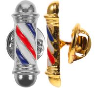 BESTonZON 2piezas Broches de Barbero Creativos Broche de Luz para Barbería Imperdible de Poste de Barbería Broche para Suéter Alfileres de Solapa para Mujer Broches por Paquete