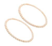 BESTonZON 2piezas Guirnalda De Cuentas De Madera Aro Floral Para Decoración De Pared Colgante Adornos Decorativos De Pared Para Dormitorio Aro De Madera Para Paredes y Puertas