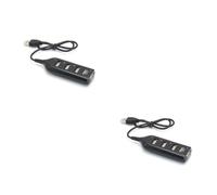 BESTonZON 2piezas Hub USB Puertos para Ordenador y Laptop Concentrador De Datos Rápido para Dispositivos Móviles y Tablets Negro