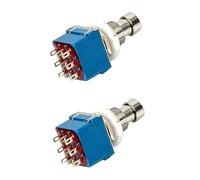 BESTonZON 2piezas Interruptor De Pedal De Guitarra Azul Bypass Para Control De Led y Reconfiguración De Vintage