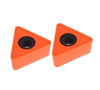BESTonZON 2piezas Micrófono Logo Abs Triangular Para Entrevistas Estandarte Portátil Soporte Adecuado Para Micrófonos Profesionales Estación Con Espacio Para Personalizar Logo Color Naranja