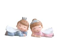 BESTonZON 2piezas Mini Figuras De Resina para Decorar Pasteles Adornos De Cumpleaños De Príncipe y Princesa Decoración para Tartas De Fiesta Infantil