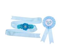 BESTonZON 2piezas Sash y Corsage Para Mamá y Papá Embarazados Para Shower Cinturón De Maternidad y Distintivo De Elefante Decoración Para Fiesta De Revelación De Género y Fotografía