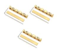 BESTonZON 3 Juegos De Cuerdas almohada de bajo partes del puente suministros para instrumentos de cuerda tuerca de ajuste del puente tuerca de sillín ranurada tuerca de repuesto latón