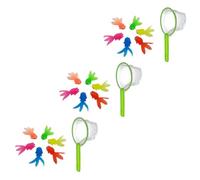 BESTonZON 3 Juegos Juguetes de Baño Creativos para Peces de Agua Adorables de Dibujos Animados de Peces de Suave con Redes de Pesca Colores Surtidos para Desarrollo y Color Color Aleatorio
