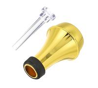 BESTonZON 3 Juegos trompeta muda Accesorios para pequeñas trompeta corneta recta sordo Sordina recta para trompeta con boquilla Metal silenciador Copa de Cuerno abdominales