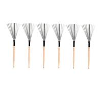 BESTonZON 3 Pares Cepillo tambor doble cabeza instrumentos musicales organos musicales tambor jazz especial soporte para la armónica cepillar cepillo duradero arce