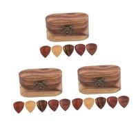 BESTonZON 3 Piezas Caja De Selección Soporte Para Púas De Guitarra Soporte Para Púas De Bajo Púas De Instrumentos De Cuerda Punzón De Púa De Guitarra Madera Eléctrica Organizador