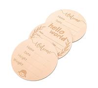 BESTonZON 3 Piezas cartel de madera de nacimiento de bebé regalos baby shower Tarjetas de madera para el crecimiento del bebé apoyo de la foto del recién nacido ornamento del dragón emblemas