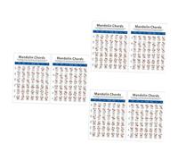 BESTonZON 3 Piezas diagrama de digitación de mandolina tabla de acordes de mandolina laminada etiqueta engomada de los trastes del diapasón pegatinas diagrama de ejercicios de mapa