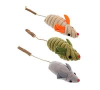 BESTonZON 3 Piezas Juguete para Gatos con Catnip de Ratones de Peluche Masticables Resistentes Estimulante para Limpieza Dental y Entretenimiento Interior