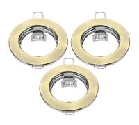 BESTonZON 3 Piezas Moldura Empotrada de Hierro para Foco Gu10 Mr16, Diseño Moderno y Elegante, Instalación Fácil y Ahorro de Espacio para Luces de Techo Interiores