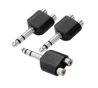 BESTonZON 3 Uds Adaptador De Audio De Enchufe Trs A Rca Adaptador De 635Mm A Rca Adaptador Rca A 635Mm Conector Divisor Rca Adaptador De 1/4 A Rca Altavoz De Audio Y Divisor Divisor De