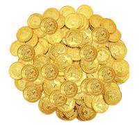 BESTonZON 300 Piezas Monedas de Juguete de plástico Juguetes Infantiles Juguetes niño Cofre del de plástico Monedas Piratas Joyas Ornamento Cofre del Juguetes para el Aula Roma