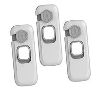 BESTonZON 3piezas Cerraduras De Seguridad Para Niño Niña Protección Para Puertas Gabinetes y Instalación Material Resistente Antipinchazos Color Gris