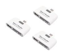 BESTonZON 3piezas Concentrador USB Tipo Lector De Tarjetas OTG para y Portátiles Diseño y Blanco