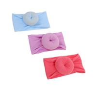 BESTonZON 3piezas Diademas De Nylon Para Bebés Accesorios De Cabello Cómodos y Estilosos Diseño De Donut Para Niño Niña Para Uso Diario