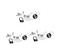 BESTonZON 3piezas Pegatina De Teclas De Piano y Para Pared Autoadhesiva Para Salones Aulas y Habitaciones De Color Negro