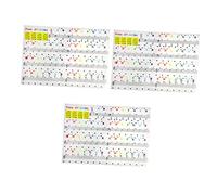 BESTonZON 3piezas Pegatinas De Piano Introductorias Calcomanías De Notas Musicales Adhesivos Impermeables y Reutilizables Para Teclas De Piano Para Principiantes Aprendizaje Musical
