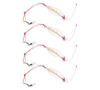 BESTonZON 4 Aparejos para Pesca de Carpas Jaula Trampilla y Resorte, Dispensador Portátil de Cebo para Agua Dulce, Cesta Alimentadora Pequeña y Resistente para Pesca Recreativa