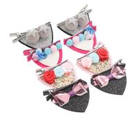 BESTonZON 4 Pares de Pasadores Cabello Accesorios Delicados Orejas de Gato de Tela, Sujetan el Cabello Firmemente y No se Caen Fácilmente para Niñas en Uso Diario