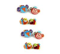 BESTonZON 4 Pares sonajeros infantiles juguetes interactivos bebe juguetes sensoriales bebe buscador de pies de bebé buscador de pies infantil pulsera hacer sonar la campana detector