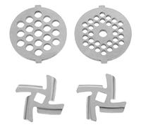 BESTonZON 4 Piezas Accesorios Para Picadora De Carne Placa Trituradora Picadora Cuchillas Para Picadora De Carne Electrica Discos De Placa Mezcladora Yo Alimento Amoladora Acero Inoxidable