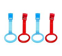 BESTonZON 4 piezas Anillos Colgantes para Cuna Niña Auxiliares de Apoyo para Niña de Fácil Agarre y Uso sin Tornillos Ligeros y Seguros para Entrenamiento de Parque o Cuna