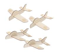 BESTonZON 4 Piezas Aviones de Madera para Pintar Juguetes Diy de Madera para Manualidades y Decoración Personalizada