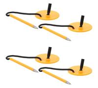 BESTonZON 4 Piezas Bolígrafos de Mostrador con Base Redonda Estable, Tinta Negra de Gel 0,5 MM, 4 Unidades, Bolígrafo Seguro para Oficina, Banco y Recepción, Resistente a Huellas Dactilares