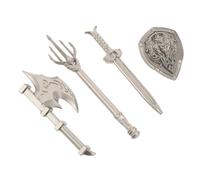 BESTonZON 4 Piezas De Accesorios De Entrenamiento Espada Minifiguras del Ejército Bloques De Construcción Caballero Kit De Escudo DIY Recuerdos De Fiesta Medievales Utilería