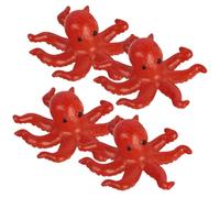 BESTonZON 4 Piezas Figuras Decorativas de Pulpo Miniatura Modelo Artificial de Animal Marino para Escritorio y Hogar Adorno Realista y Ligero para Decoración Interior y Regalo